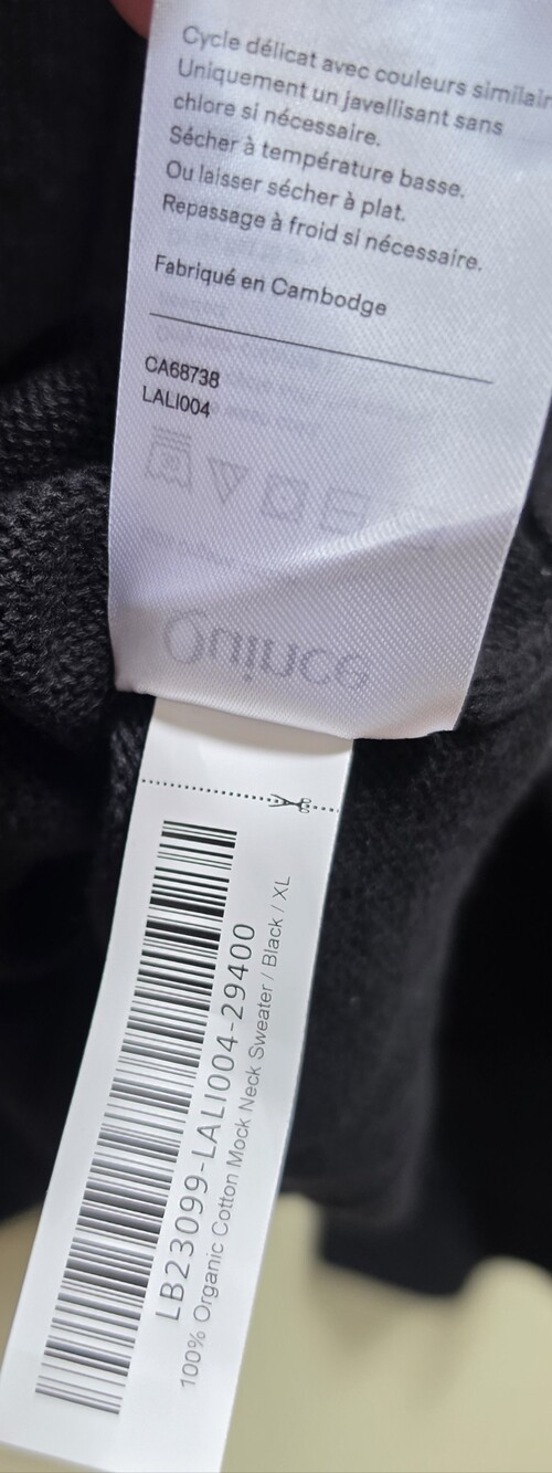 Quince NEW Organic Cotton Mock Neck XL Sweater Oversized Pullover Black Minimal - Picture 11 of 14
